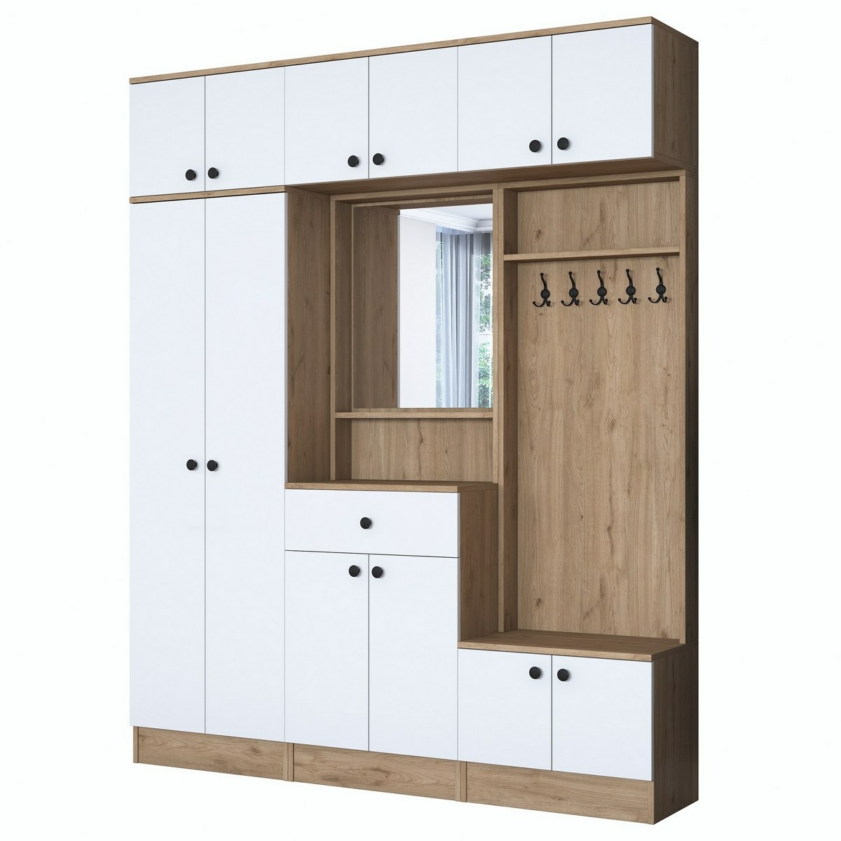 Předsíňová sestava Ewa White and Walnut