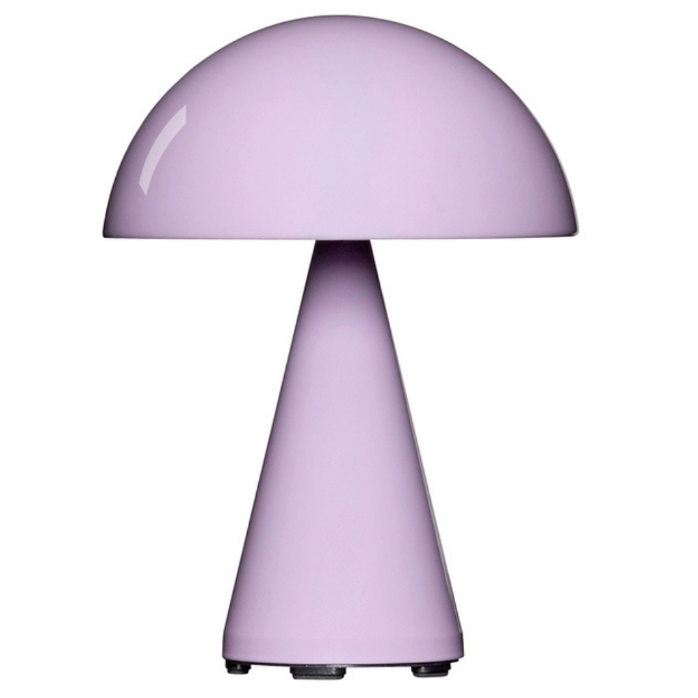 Růžová kovová nabíjecí stolní lampa Hübsch Mush 20 cm