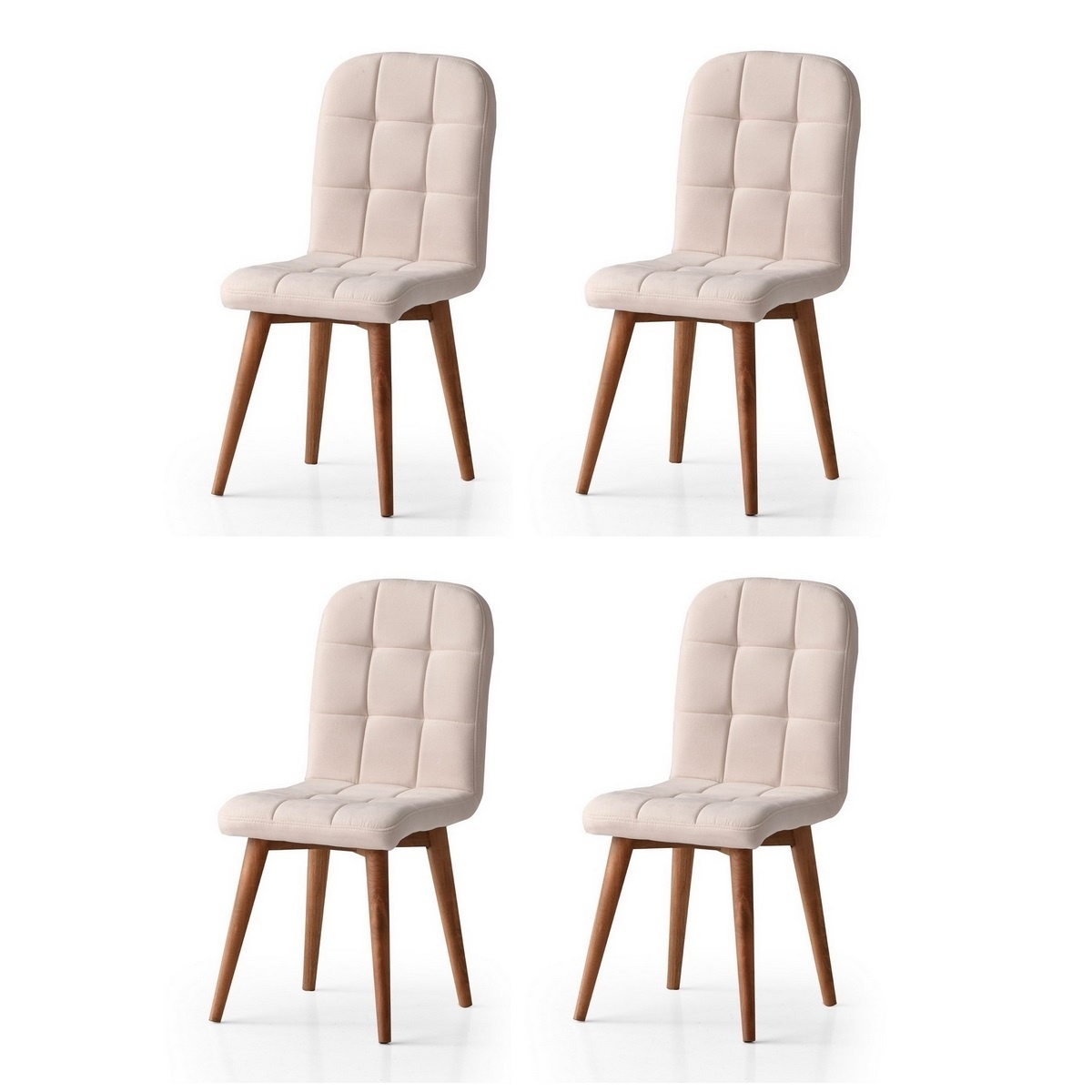 Sada jídelních židlí Retro Cream and Walnut