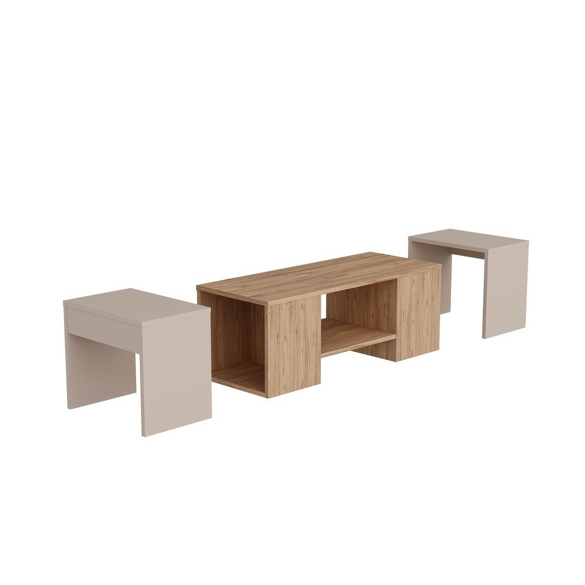 Sada konferenčních stolků Sartos Beige and Atlantic Pine