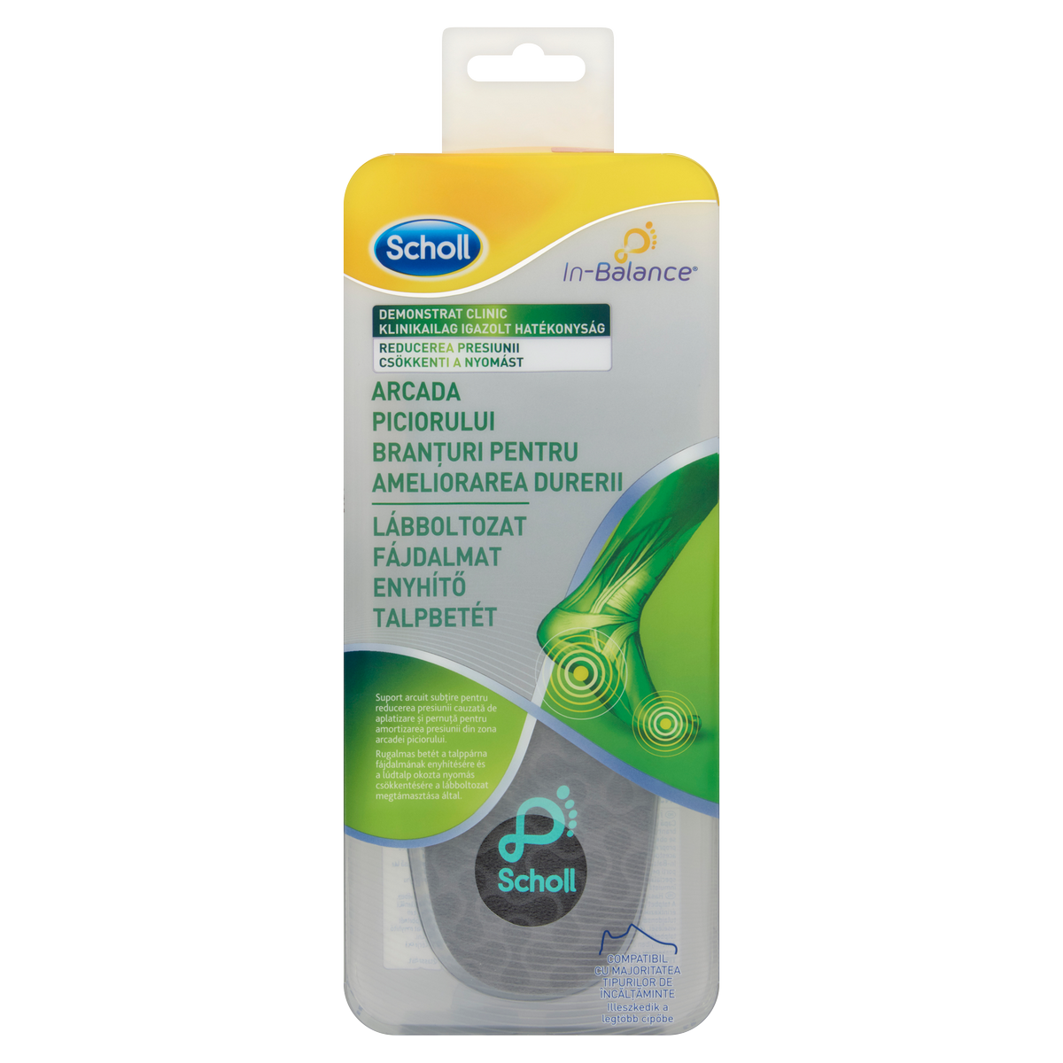 Scholl Vložky do bot proti bolesti klenby  In-Balance