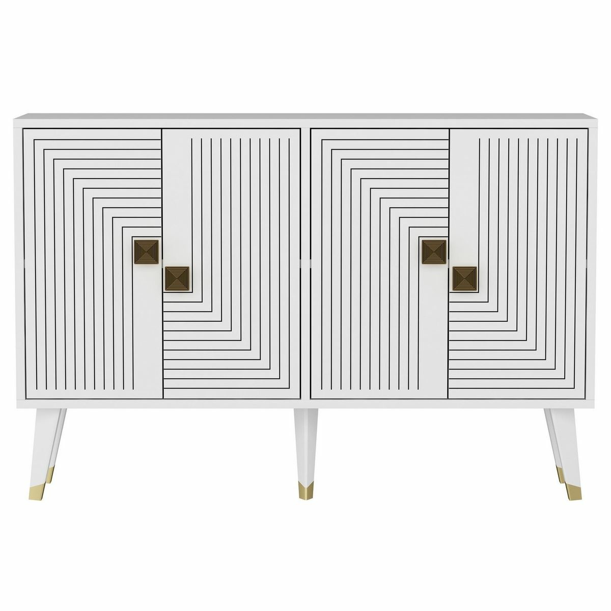 Skříňka Ahart White and Gold