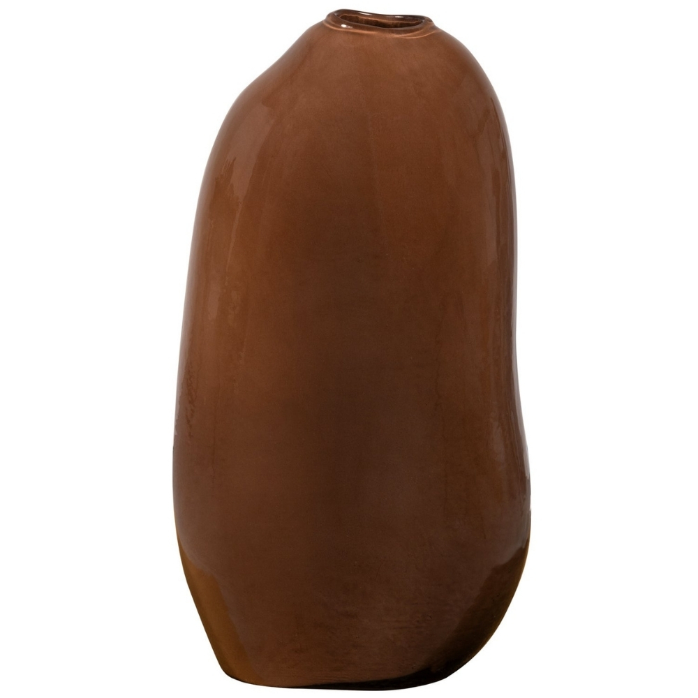 WOOOD Hnědá skleněná váza Sahil 42 cm