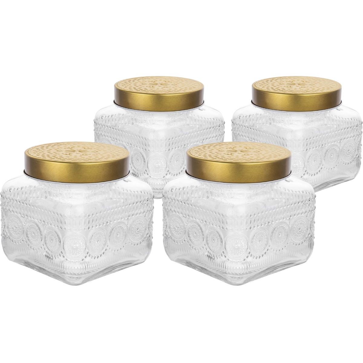 Altom Sada skleněných dóz se zlatým víkem Daisy 1