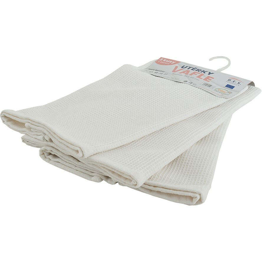 B.E.S. Petrovice Kuchyňská utěrka vafle bílá