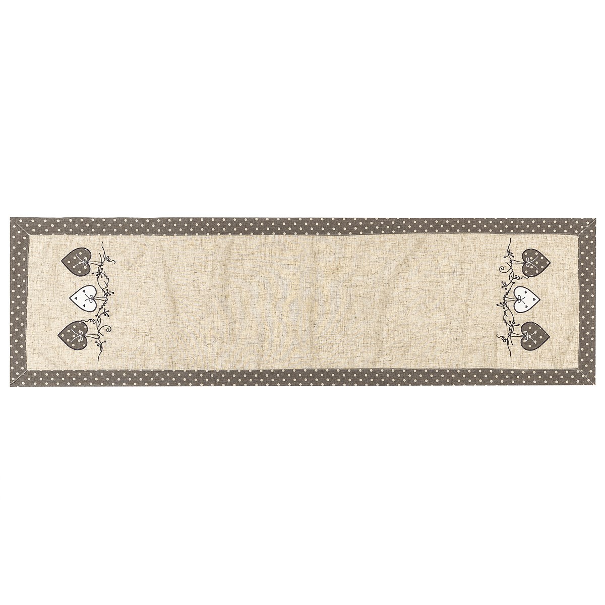 BO-MA Trading Vánoční běhoun Srdíčka puntík šedá