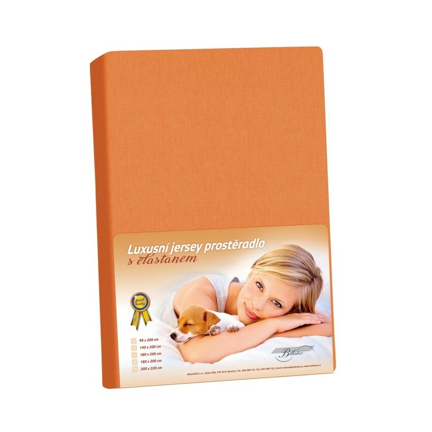 Bellatex Jersey prostěradlo s elastanem mandarinková