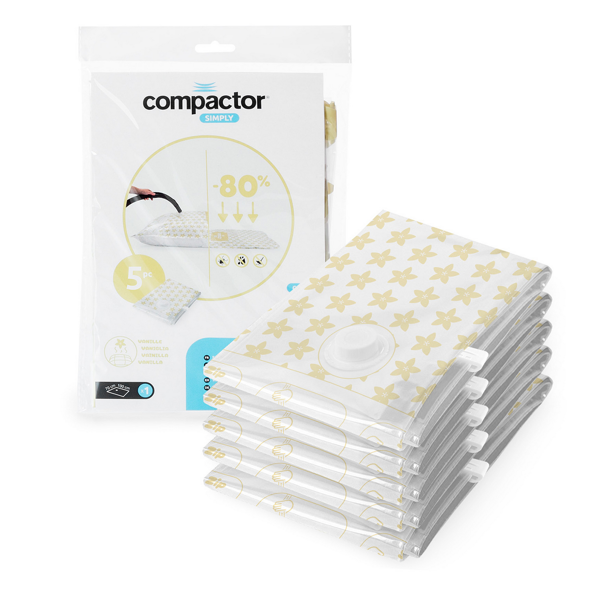 Compactor Sada vakuových úložných pytlů Compress L Vanilka 100 l