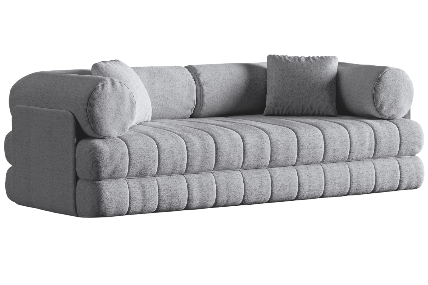 Cosmopolitan Design Šedá bouclé rozkládací trojmístná pohovka Kemi 206 cm