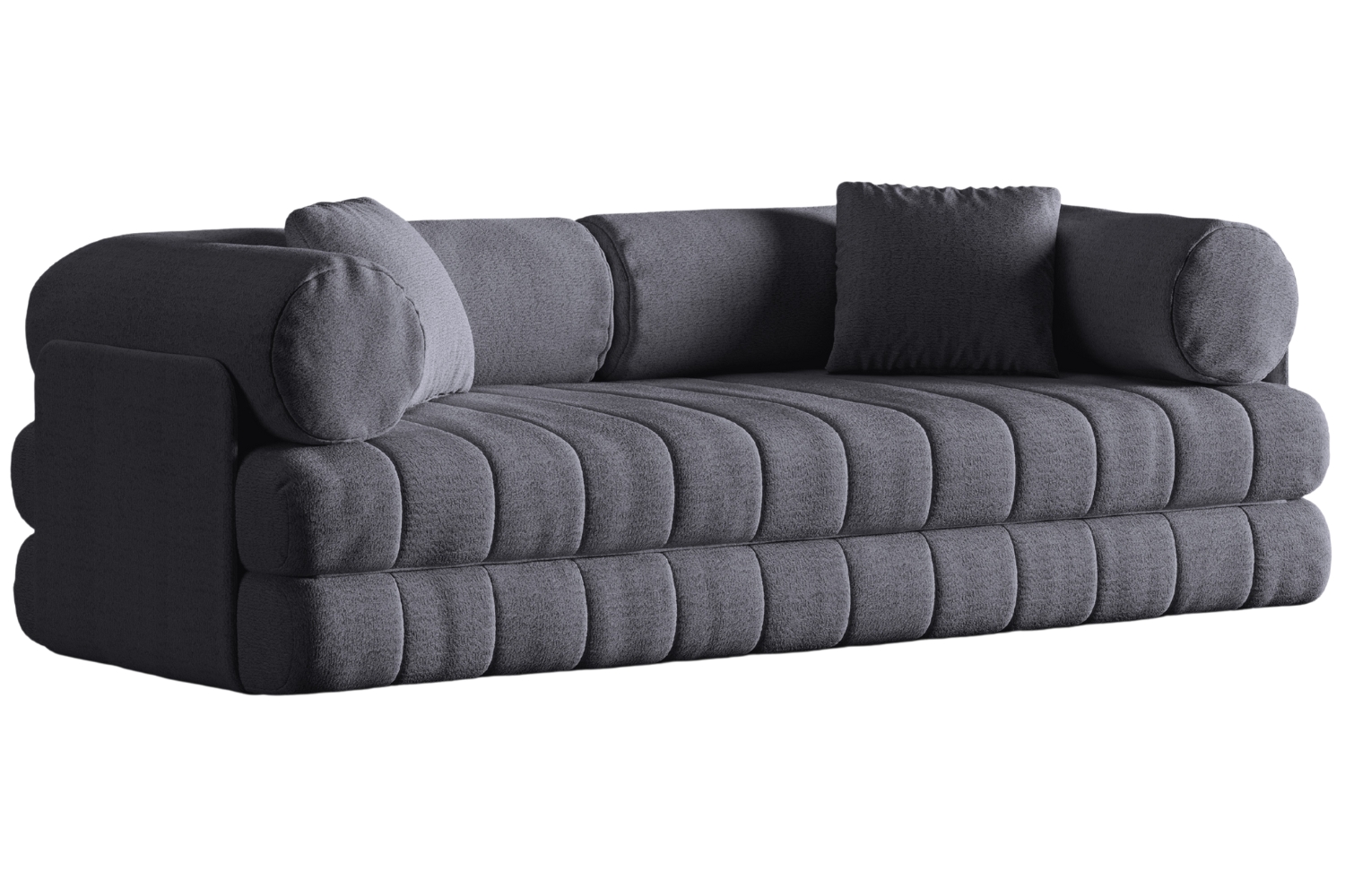 Cosmopolitan Design Tmavě šedá bouclé rozkládací trojmístná pohovka Kemi 206 cm