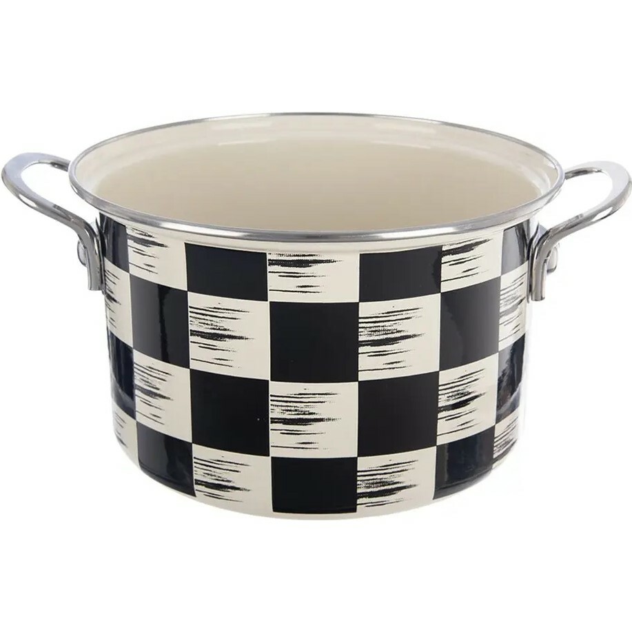 Hrnec smalt ŠACHOVNICE Lem 3 l