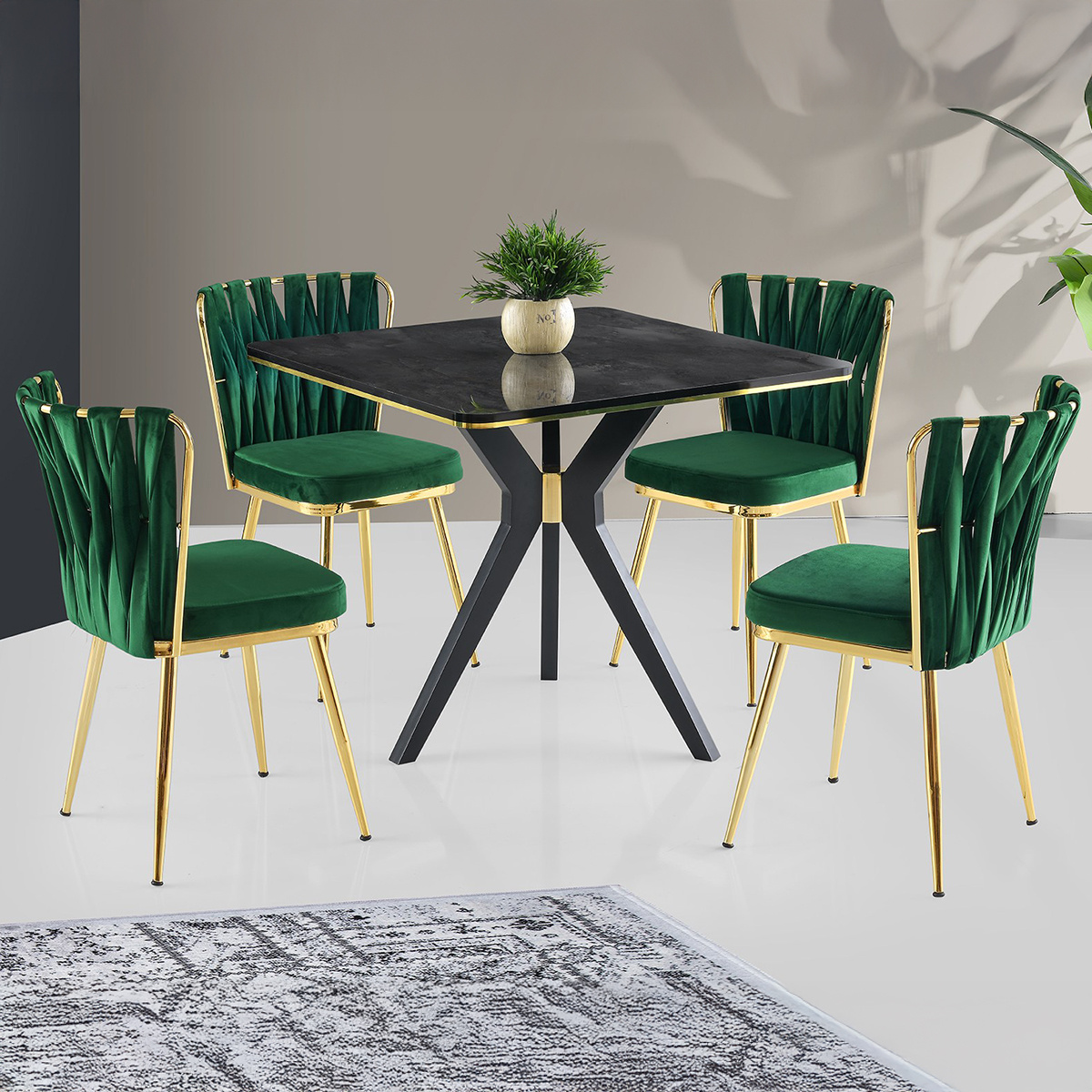 Jídelní stůl Kare Ikon Black Gold