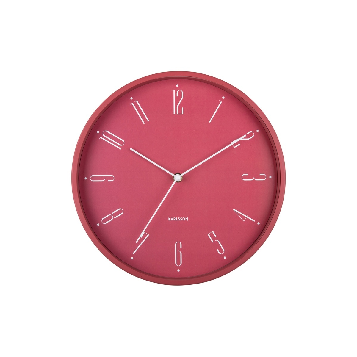 Karlsson 5988RD designové nástěnné hodiny tmavě růžová