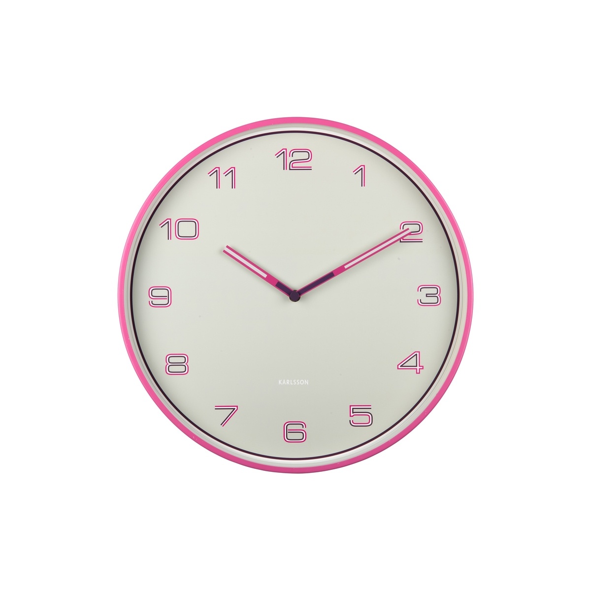 Karlsson 6013BP designové nástěnné hodiny růžová