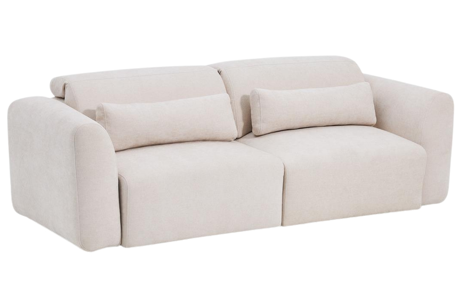 Kave Home Béžová trojmístná pohovka Lares 240 cm s elektrickým posuvem