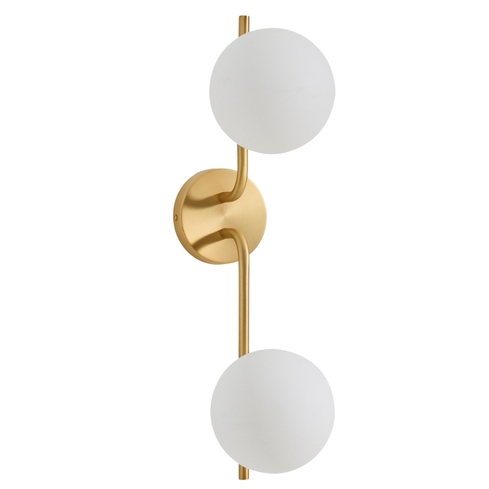 Kave Home Zlaté kovové dvojité nástěnné světlo Brisia