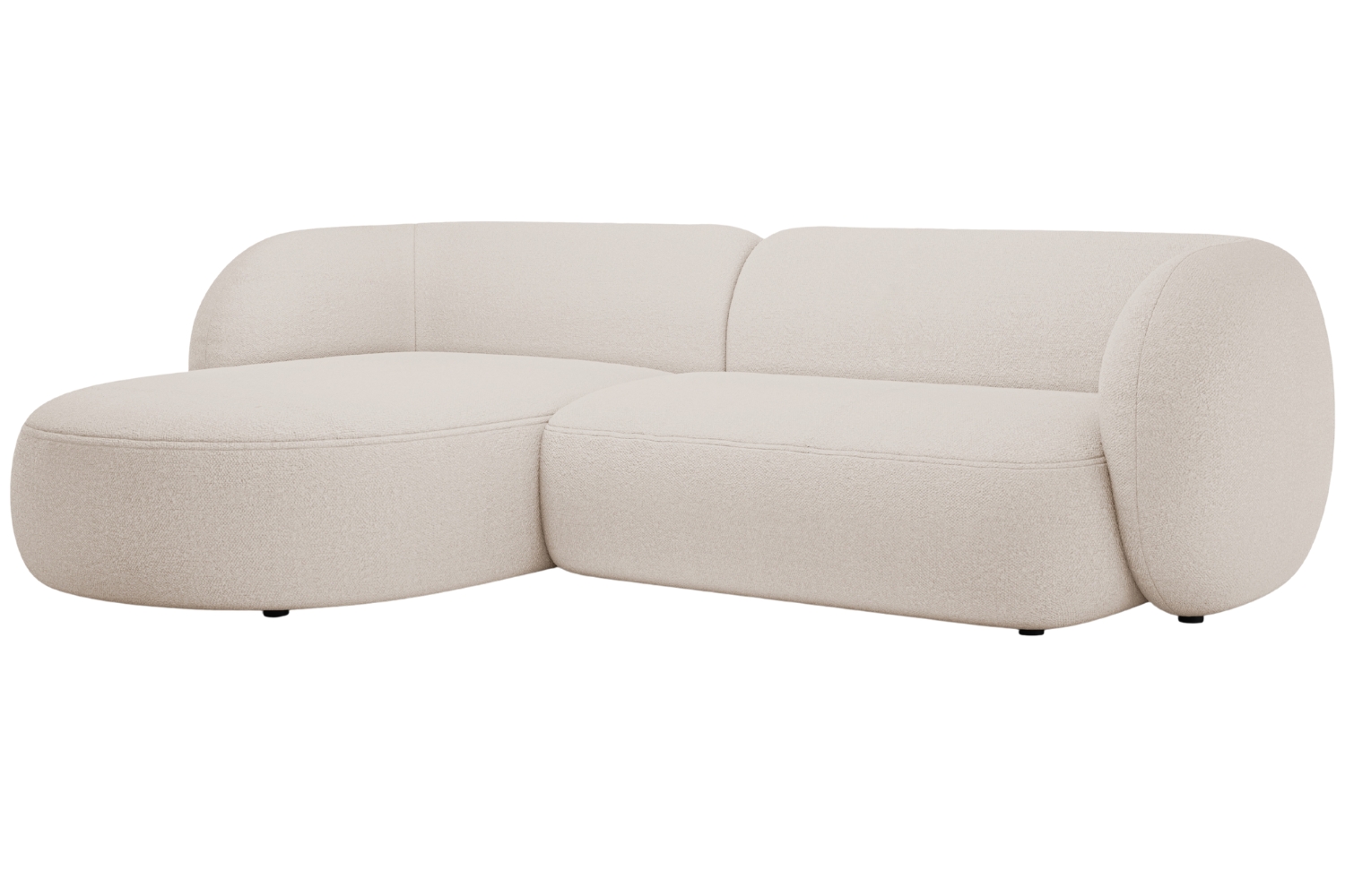 Micadoni Béžová bouclé rohová pohovka Kate 285 cm