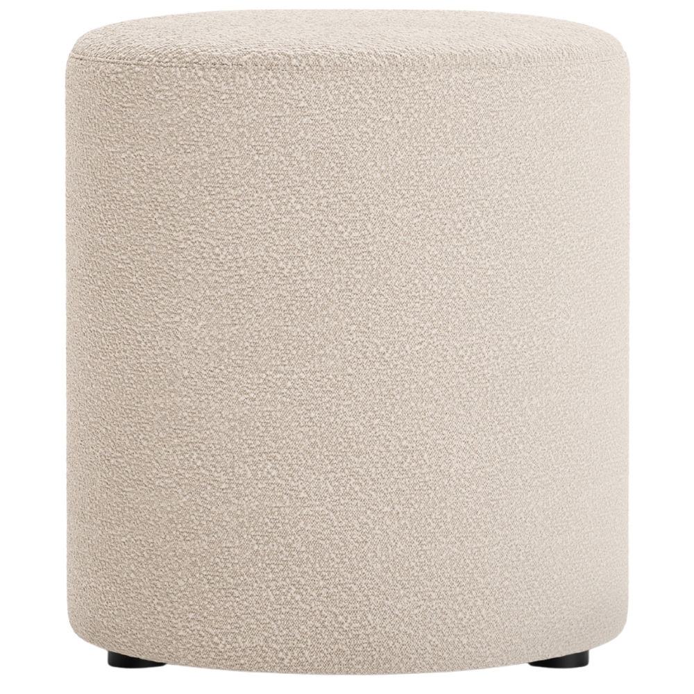 Micadoni Béžový bouclé taburet Dia 40 cm