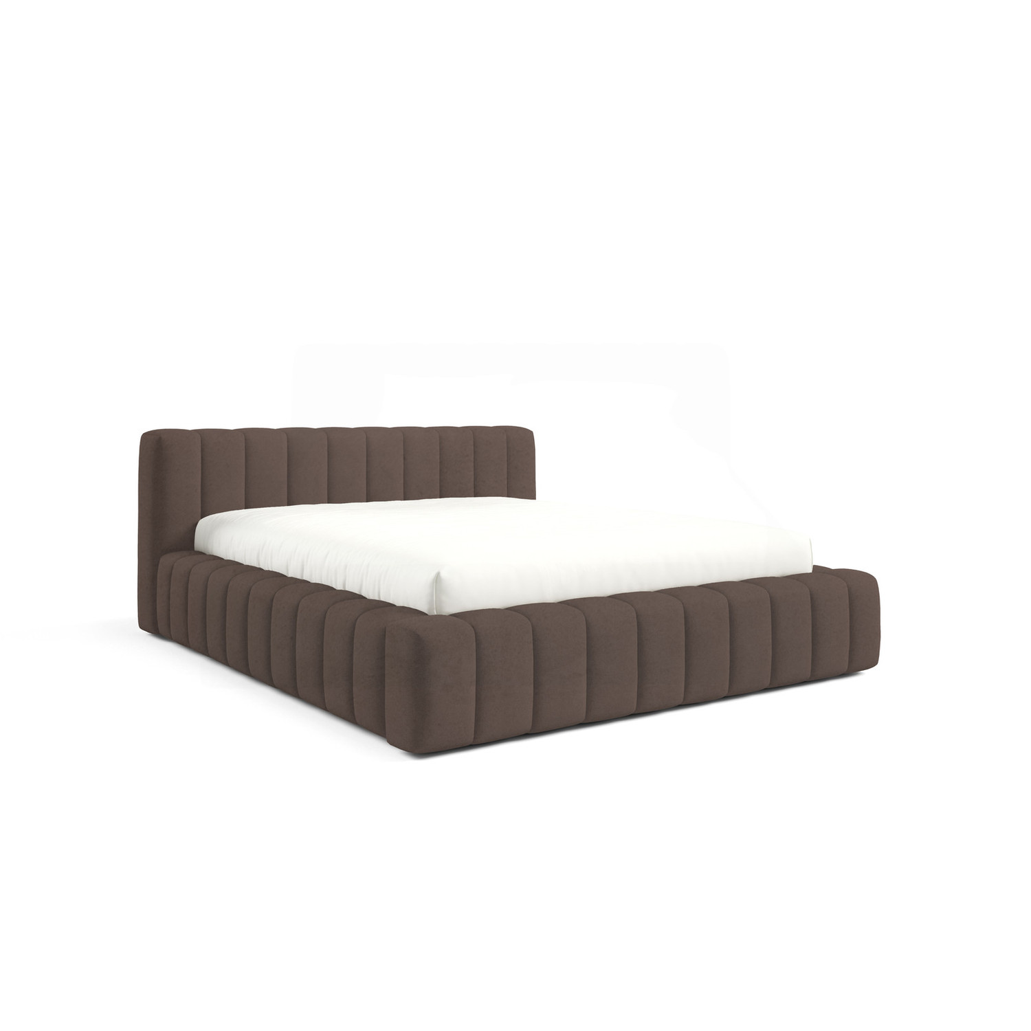 Čalouněná postel GINO 160x200 cm s nízkým čelem Hnědá
