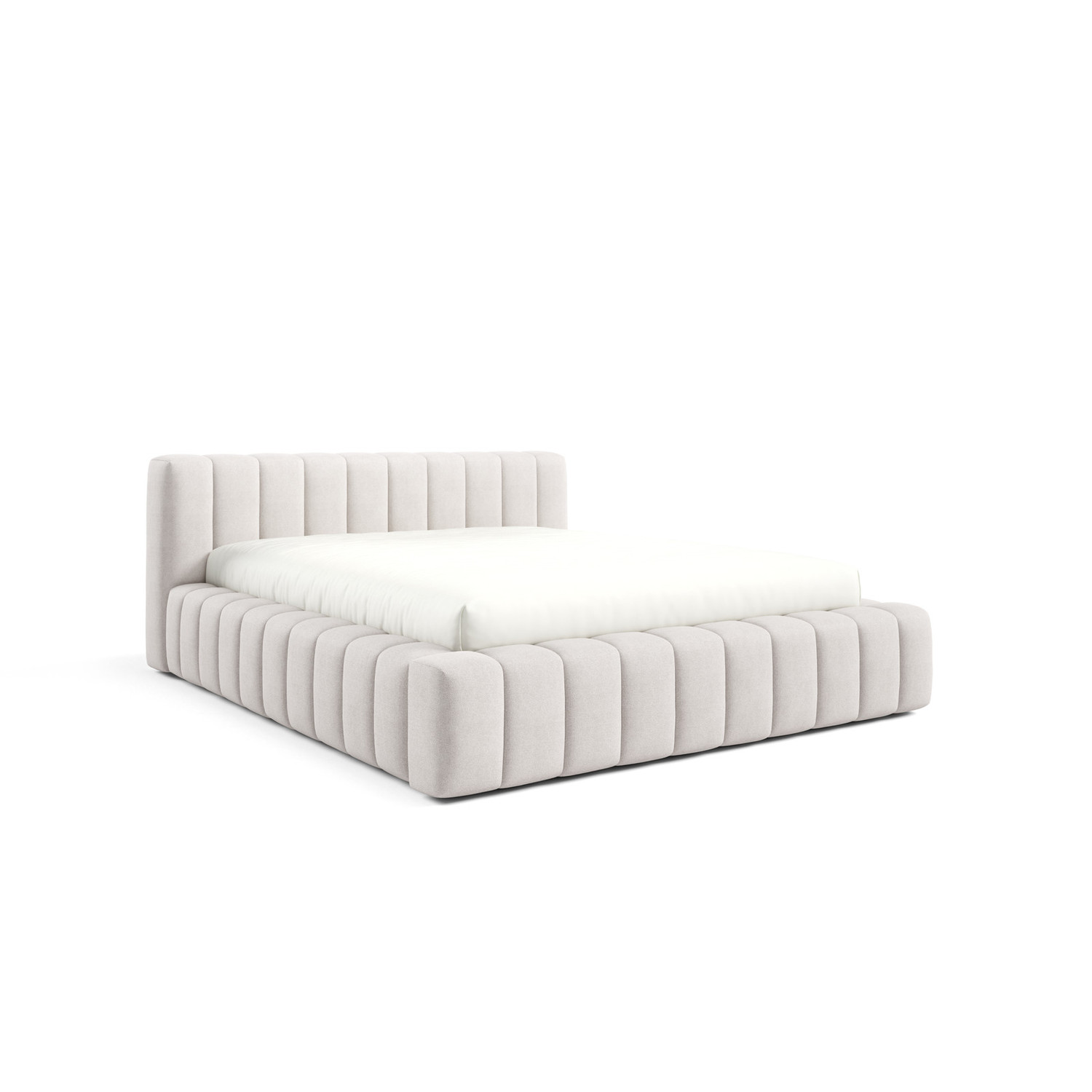 Čalouněná postel GINO 160x200 cm s nízkým čelem Béžová