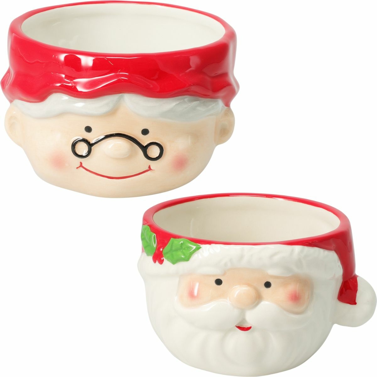 Sada 2 keramických misek Mr. & Mrs. Claus 13 cm