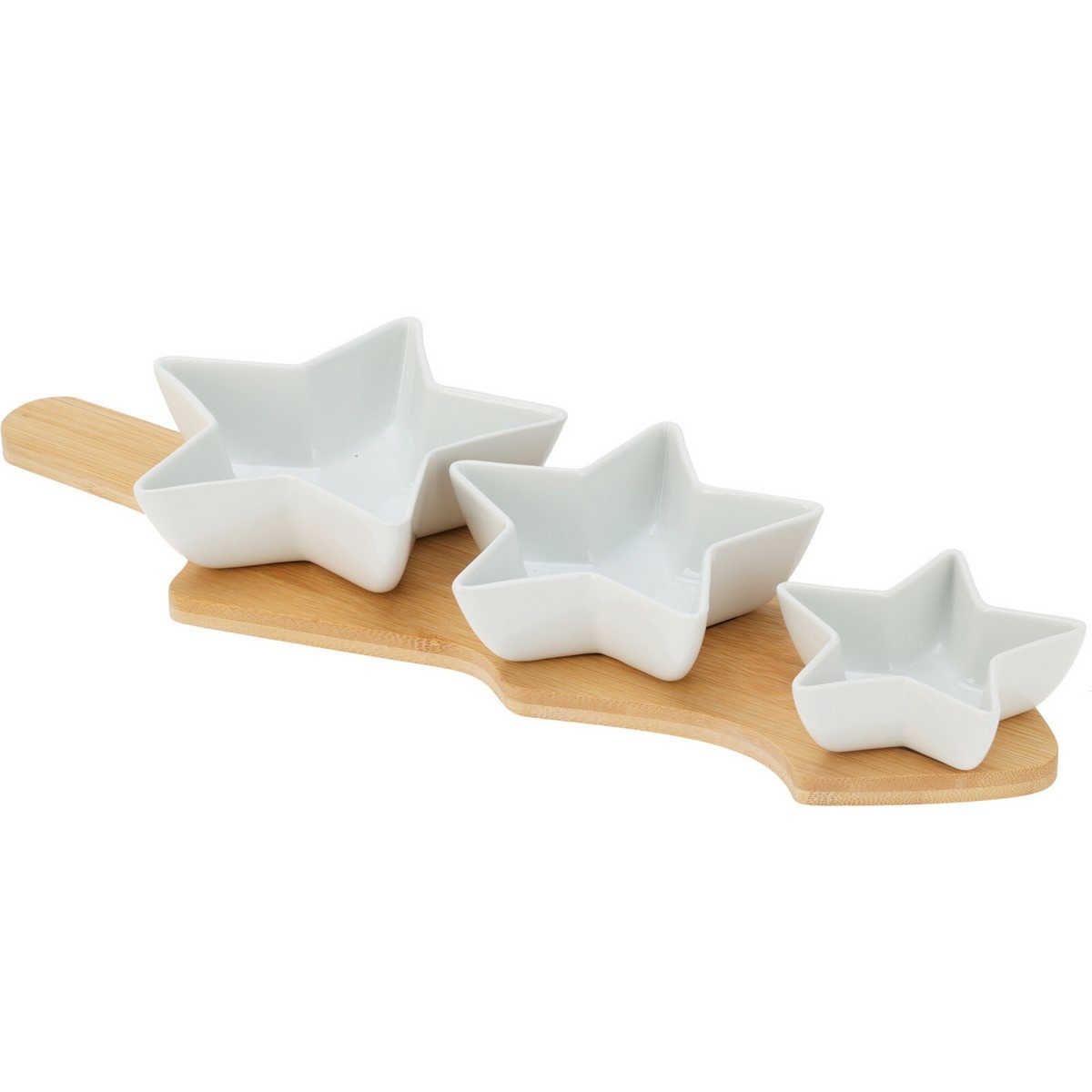 Sada 3 servírovacích misek s podnosem Hvězda