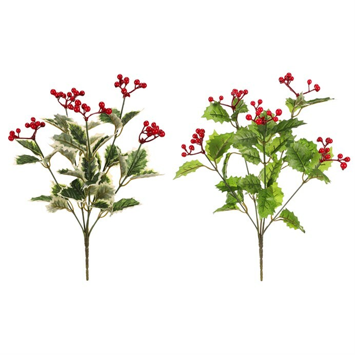 Sada umělý trs Cesmína s červenými bobulemi