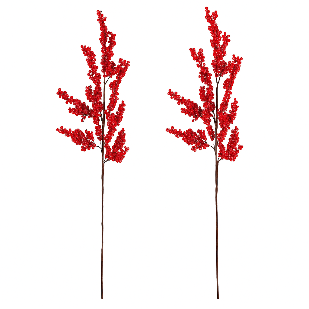 Sada umělých větviček Červené drobné bobule