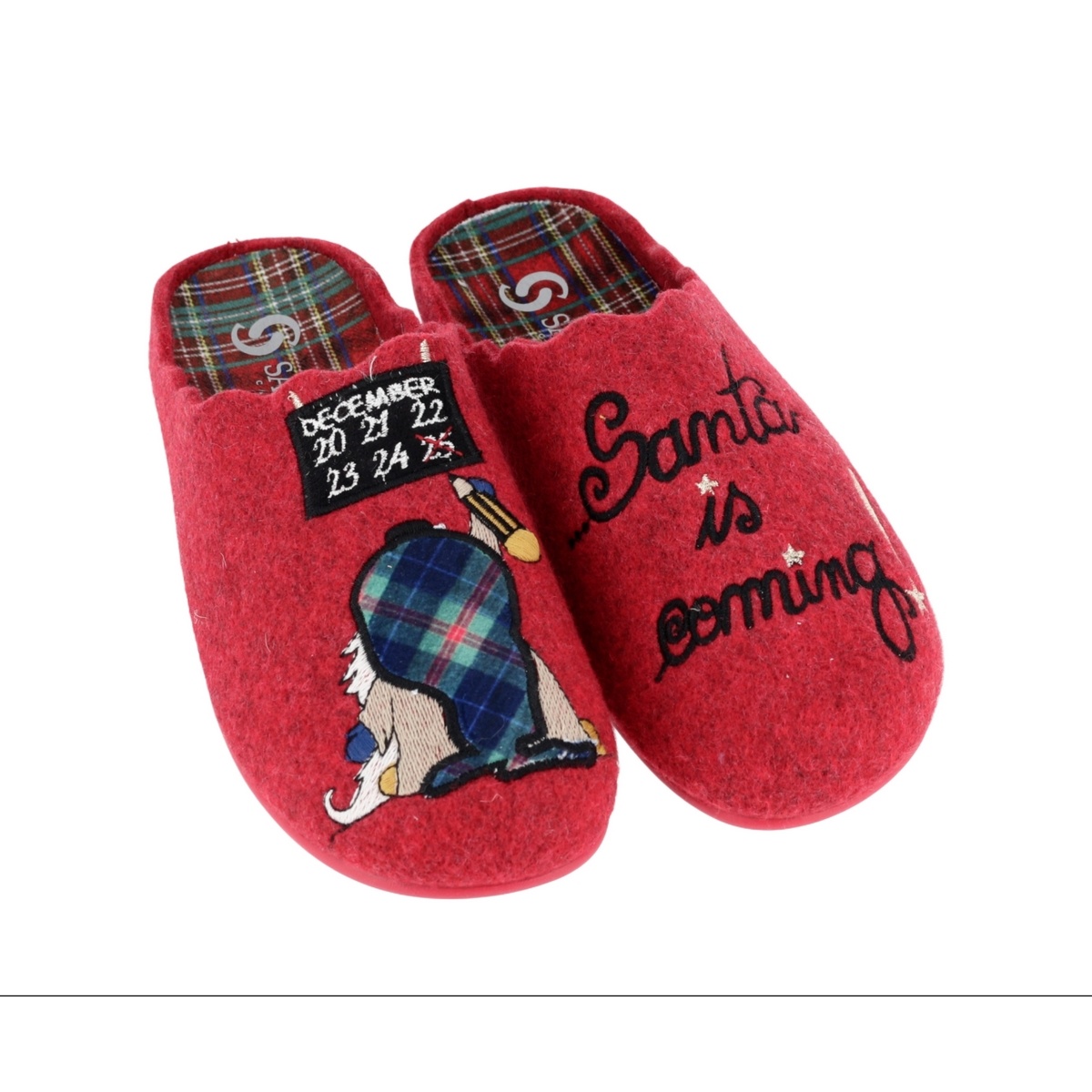 Scholl Pantofle Sabatini Feltro červená