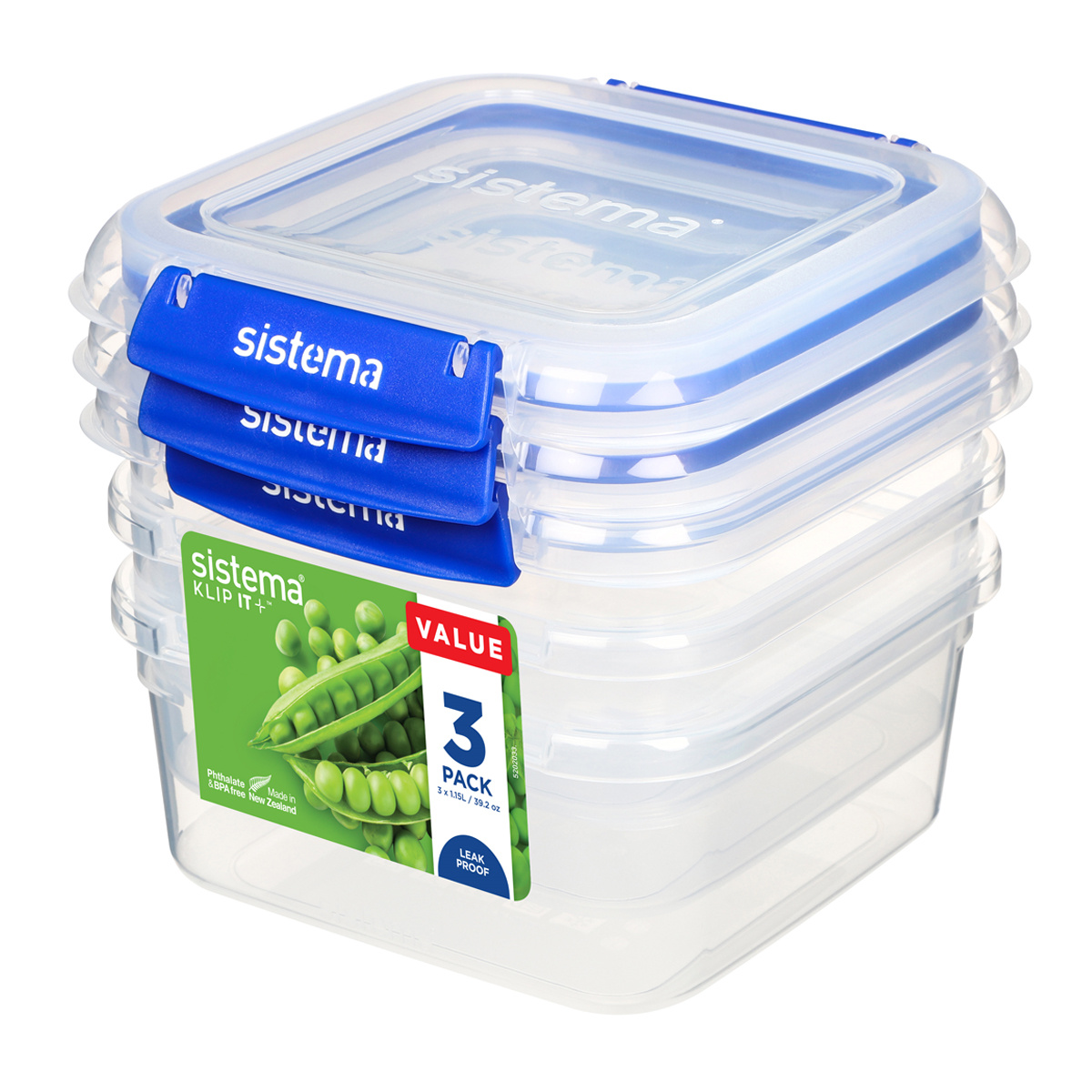 Sistema Sada 3 ks vodotěsných krabiček na potraviny KLIP IT PLUS 2 klipy 1