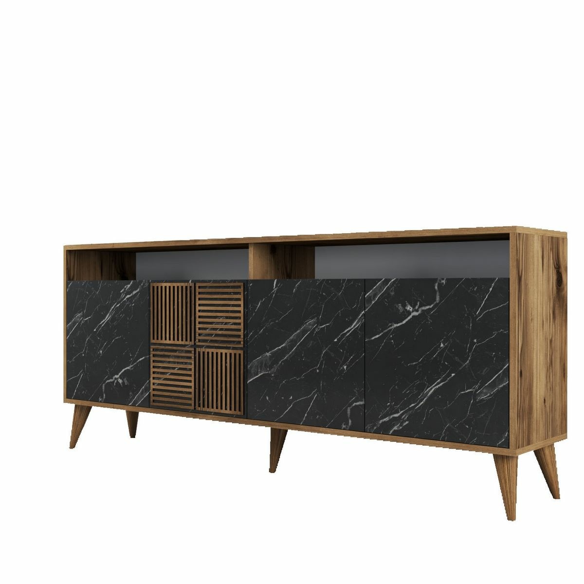 Skříňka Milan 2 Walnut and Black Marble