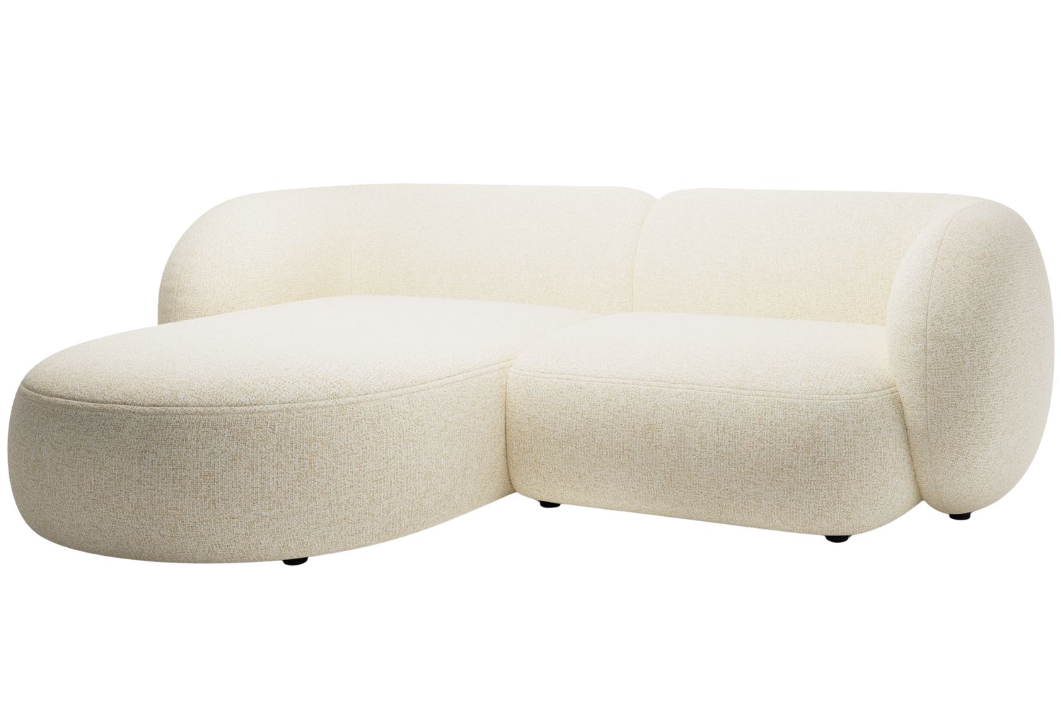 Světle béžová čalouněná rohová pohovka MICADONI Kate 255 cm