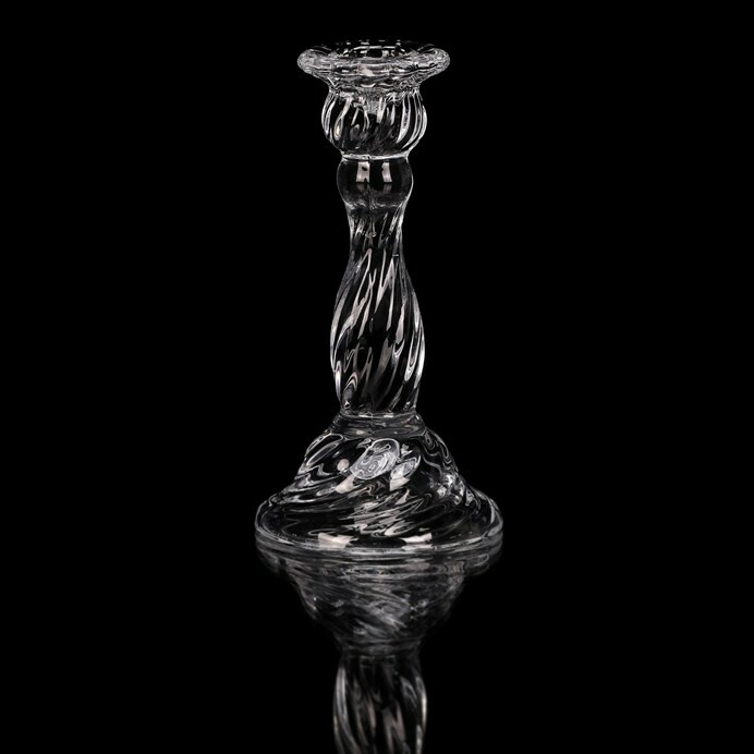 Svícen skleněný 16 cm na kónickou svíčku