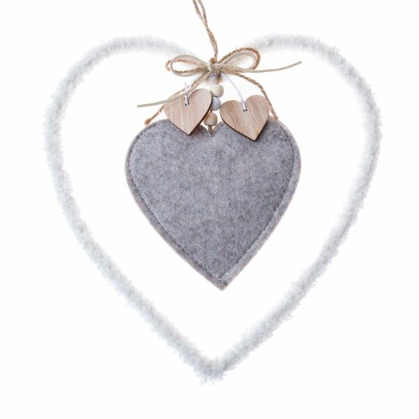 Textiní závěsné srdce 22