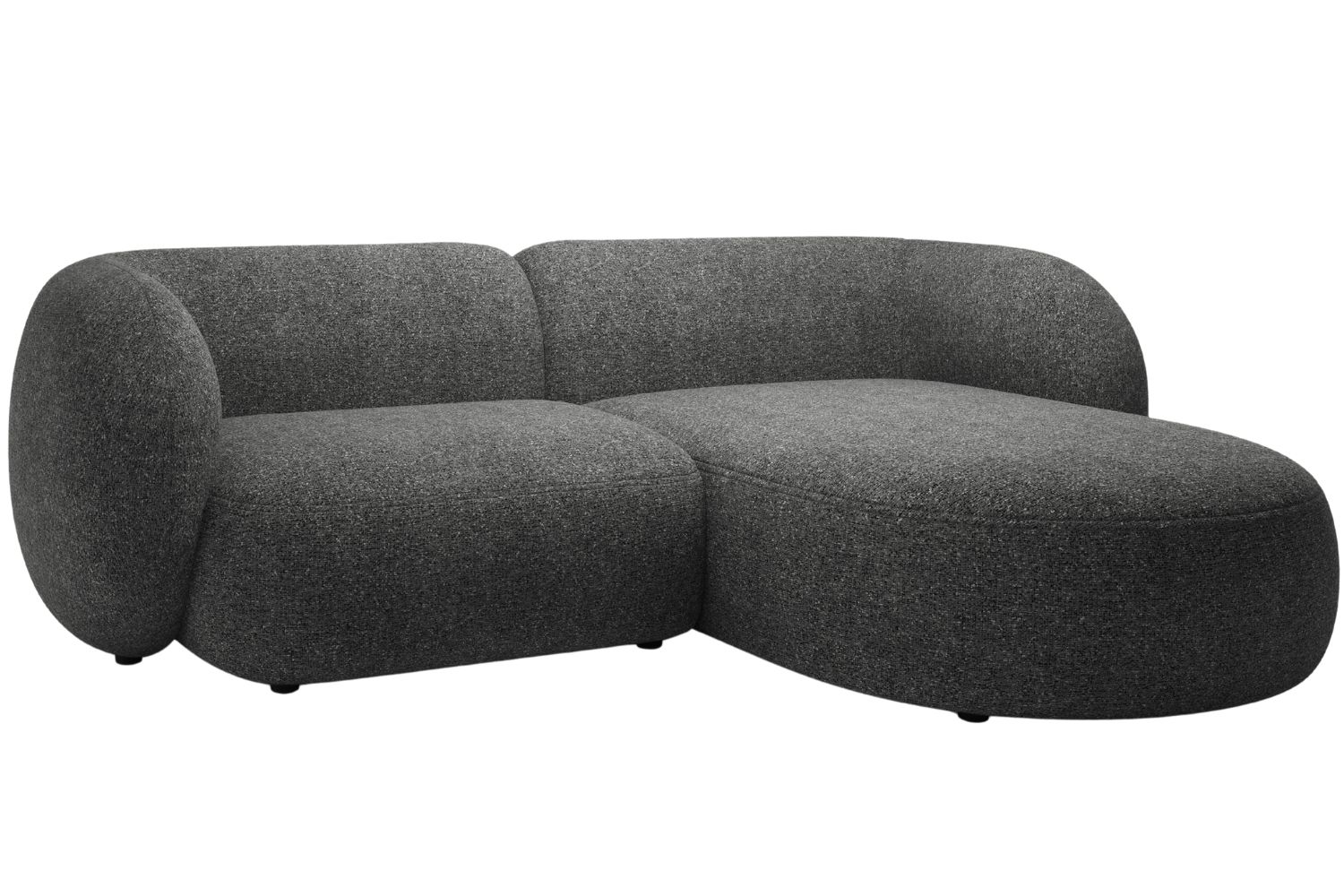 Tmavě šedá čalouněná rohová pohovka MICADONI Kate 255 cm