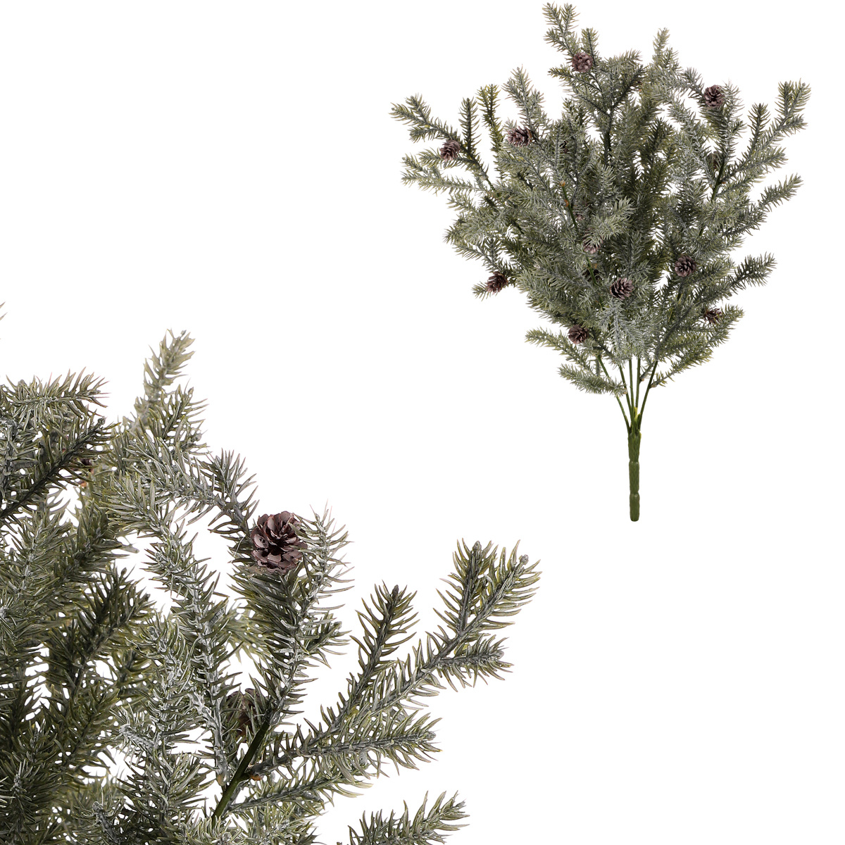 Umělá smrková větev se šiškami