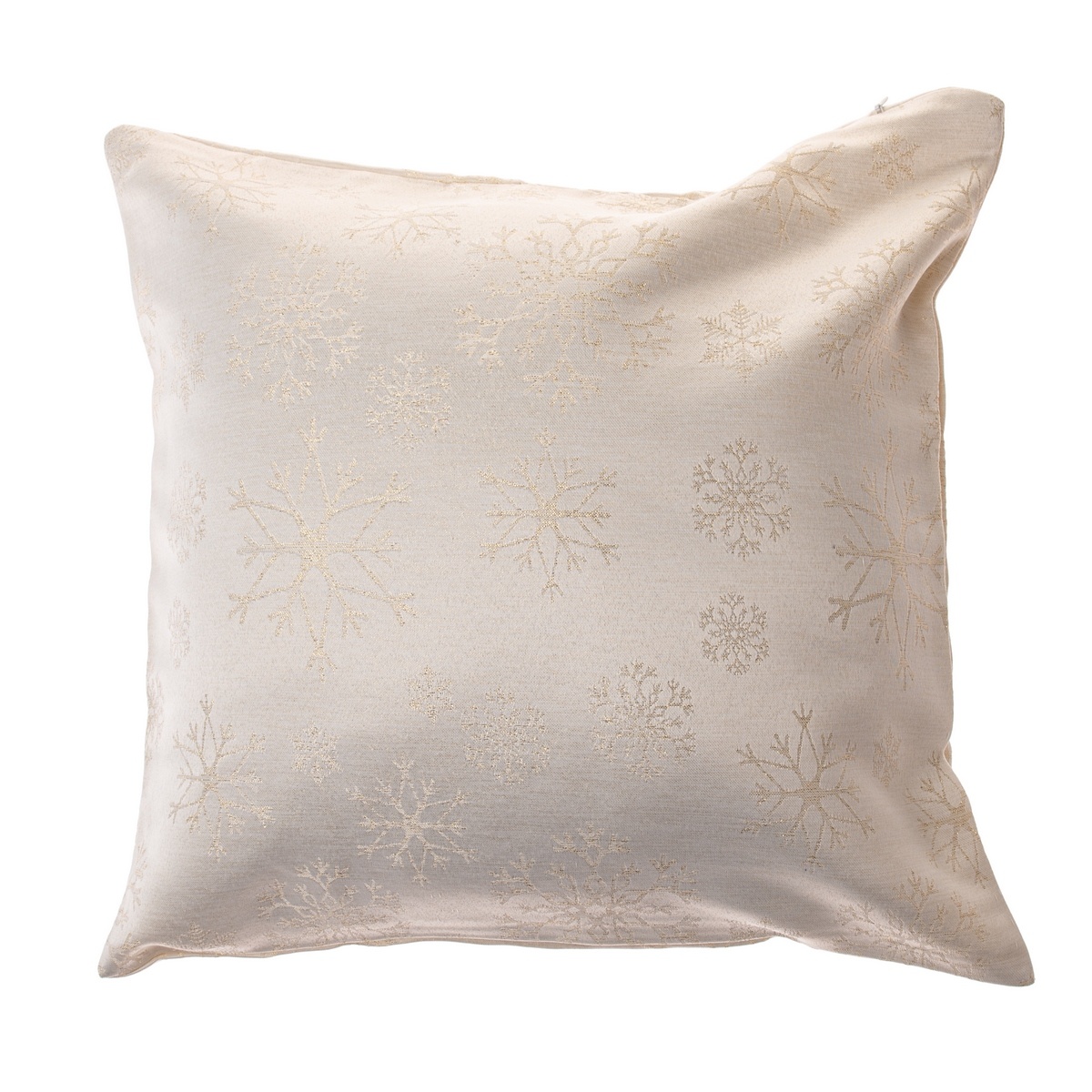 Vánoční Povlak na polštář voděodolný Vločky zlatá