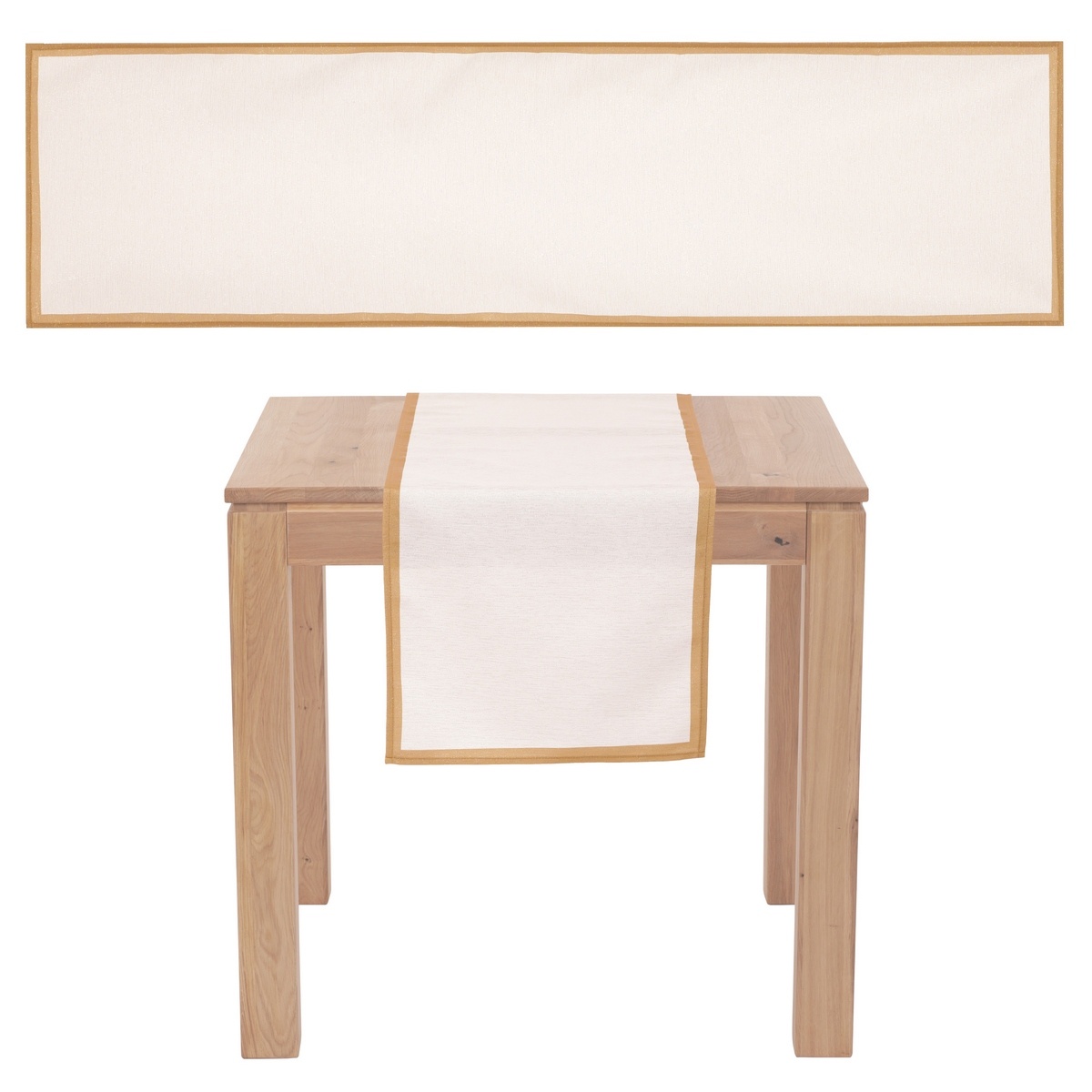 Vánoční běhoun se zlatými okraji krémová