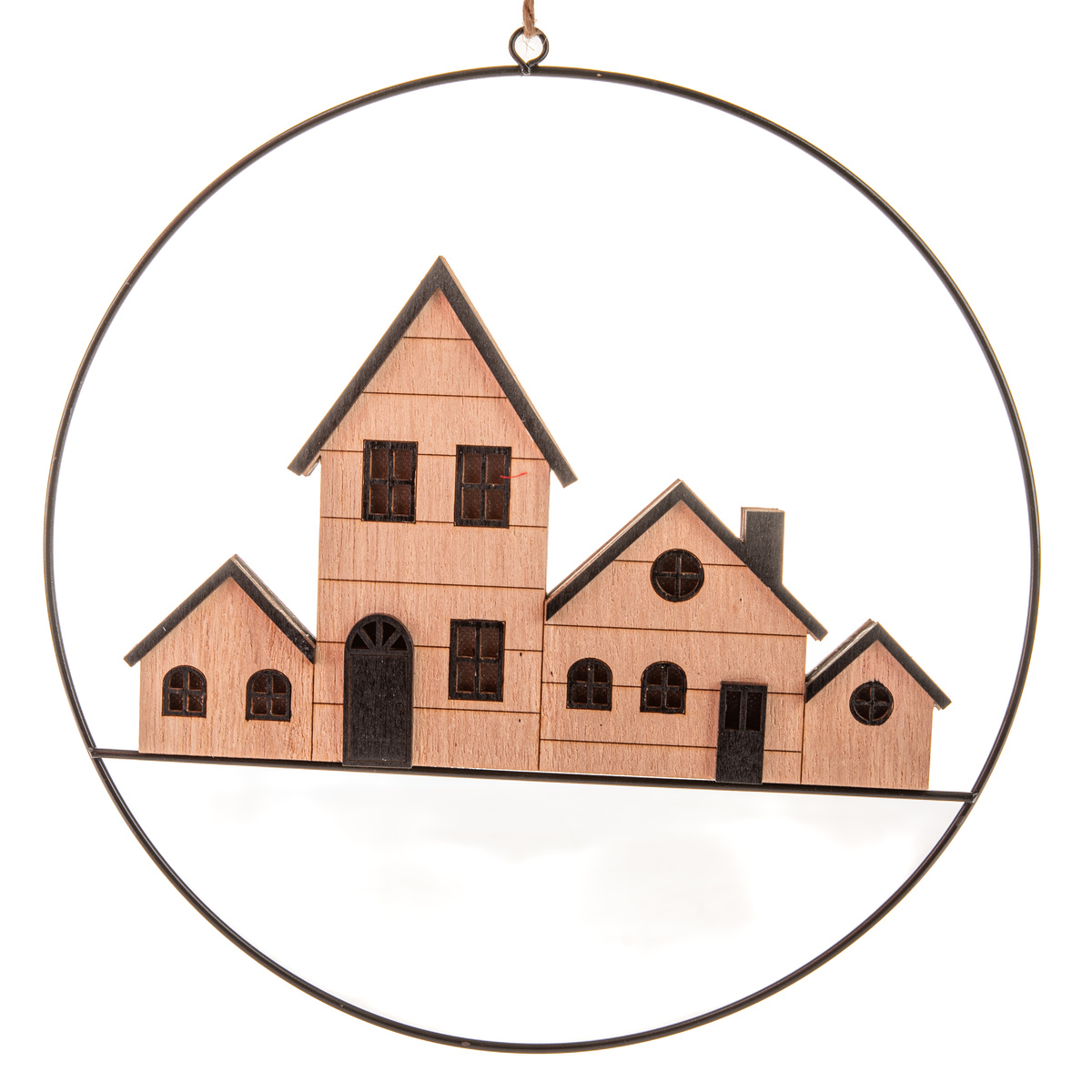 Závěsná svítící dekorace domky