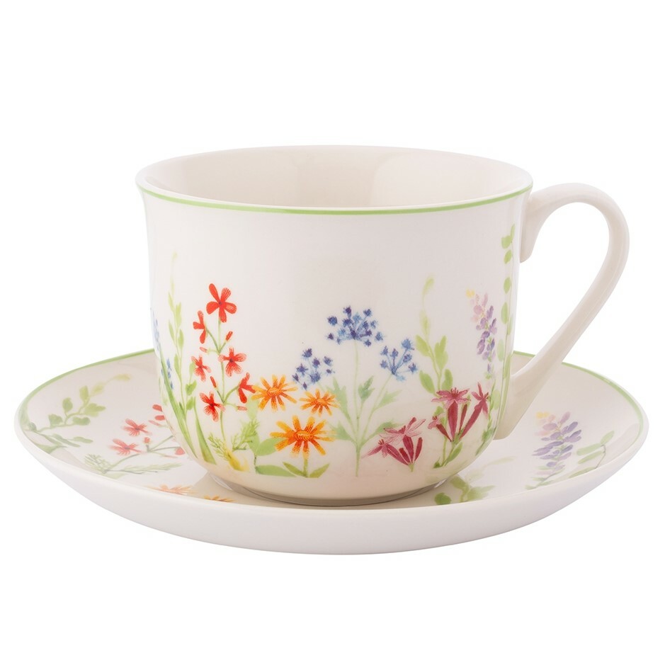 Altom Porcelánový jumbo šálek s podšálkem Nature Awakening 450 ml