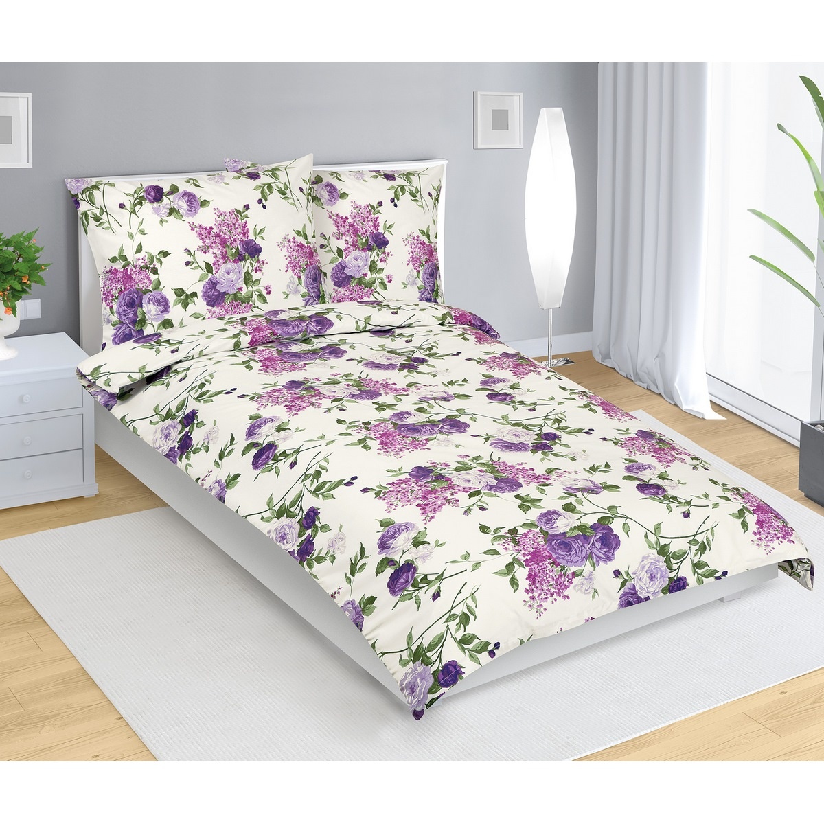 Bellatex Bavlněné povlečení Růže lila