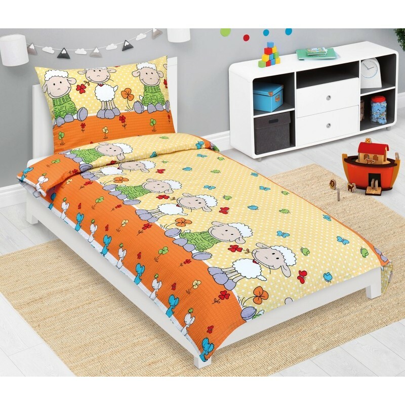 Bellatex Dětské krepové povlečení Ovečka žlutá