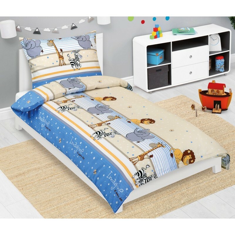 Bellatex Dětské krepové povlečení Safari modrá