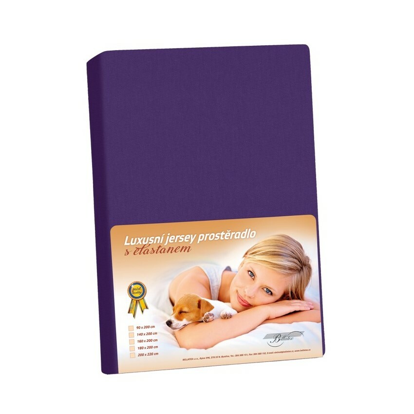 Bellatex Jersey prostěradlo s elastanem švestková