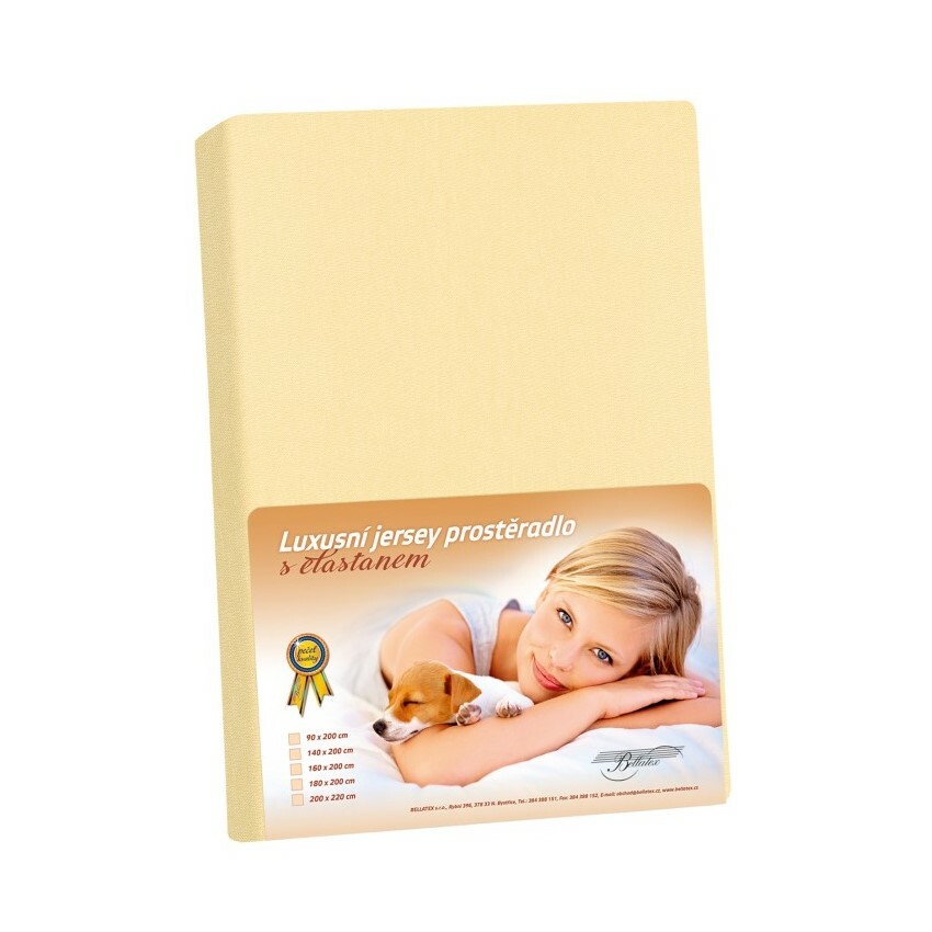 Bellatex Jersey prostěradlo s elastanem vanilková