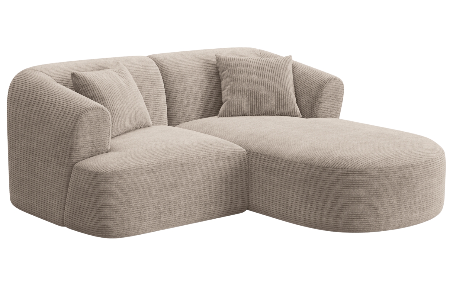 Cosmopolitan Design Béžová manšestrová rohová pohovka Campi 180 cm