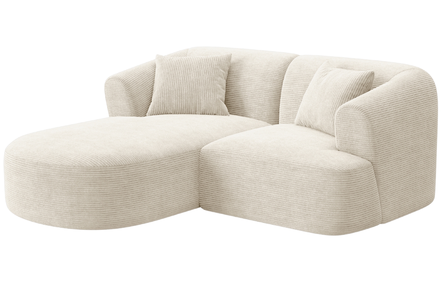 Cosmopolitan Design Krémově bílá manšestrová rohová pohovka Campi 180 cm