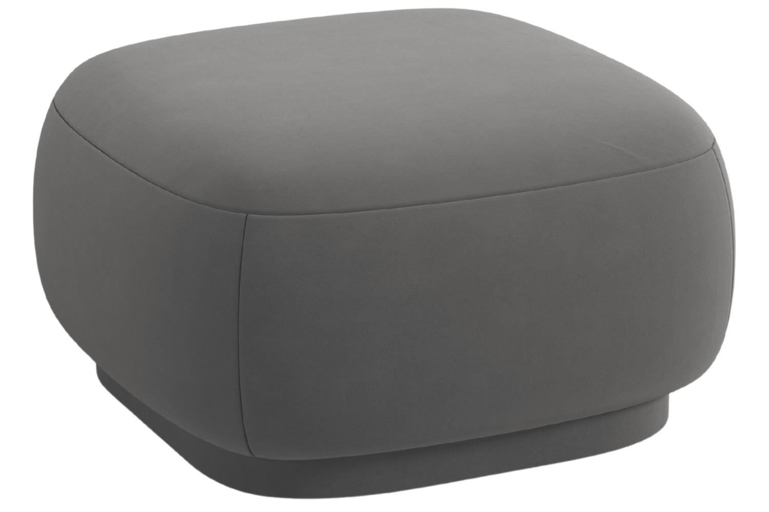 Cosmopolitan Design Šedá sametová podnožka Camden 65 x 65 cm