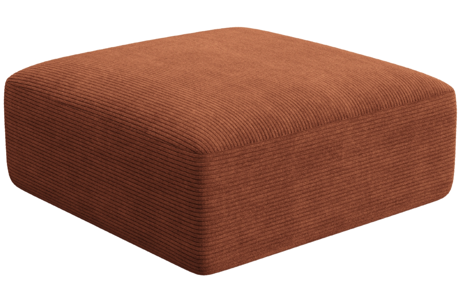 Cosmopolitan Design Terakotově oranžová manšestrová podnožka Campi 90 x 90 cm