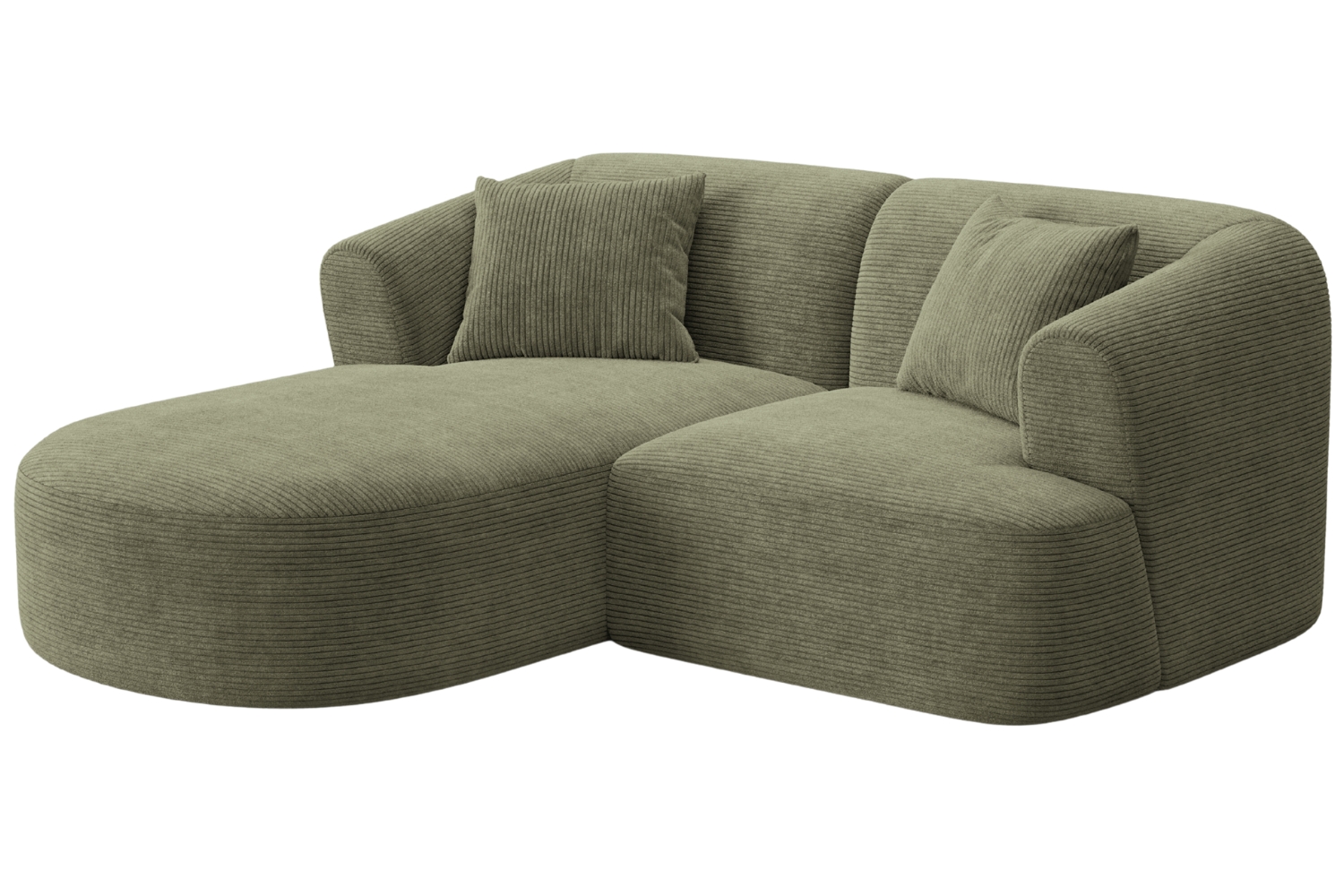 Cosmopolitan Design Zelená manšestrová rohová pohovka Campi 180 cm